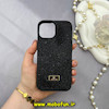 قاب گوشی iPhone 15 آیفون نگین دار سواروسکی پلاک فلزی اورجینال محافظ لنز دار مشکی کد 57952