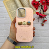 قاب گوشی iPhone 16 Pro Max آیفون سیلیکونی فانتزی برجسته لنز کرومی لاکچری طرح Lucky everyday صورتی کد 57389