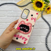 قاب گوشی Galaxy A16 سامسونگ لدر دیزاین SOFT Lether Design سیلیکونی فانتزی عروسکی کیوت طرح HAPPY صورتی روشن کد 59025