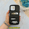 قاب گوشی iPhone 15 Pro Max آیفون اورجینال چرمی کلاسیک مشکی محافظ لنزدار ایربگ دار طرح The North Face کد 58793