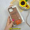 قاب گوشی iPhone 15 Pro Max آیفون پافر چرمی دوخت اورجینال Classic Fit یونیک کیس کمربندی Hard عسلی کد 58833