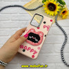 قاب گوشی Galaxy A26 سامسونگ لدر دیزاین SOFT Lether Design سیلیکونی فانتزی عروسکی کیوت طرح HAPPY صورتی روشن کد 59027