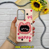 قاب گوشی Galaxy A26 سامسونگ لدر دیزاین SOFT Lether Design سیلیکونی فانتزی عروسکی کیوت طرح HAPPY صورتی روشن کد 59027