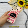 قاب گوشی iPhone 13 - iPhone 14 آیفون لدر دیزاین SOFT Lether Design سیلیکونی فانتزی عروسکی کیوت طرح HAPPY صورتی روشن کد 59033