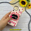 قاب گوشی iPhone 15 آیفون لدر دیزاین SOFT Lether Design سیلیکونی فانتزی عروسکی کیوت طرح HAPPY صورتی روشن کد 59037