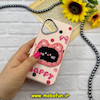 قاب گوشی iPhone 16 آیفون لدر دیزاین SOFT Lether Design سیلیکونی فانتزی عروسکی کیوت طرح HAPPY صورتی روشن کد 59041