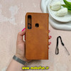 کیف گوشی Galaxy A9 2018 سامسونگ مگنتی طرح چرم کتابی محافظ لنزدار بنددار عسلی کد 59087