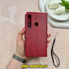 کیف گوشی Galaxy A9 2018 سامسونگ مگنتی طرح چرم کتابی محافظ لنزدار بنددار قرمز کد 59090