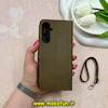 کیف گوشی Galaxy A54 سامسونگ مگنتی طرح چرم کتابی محافظ لنزدار بنددار سبز کد 59114