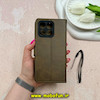 کیف گوشی Honor X8A آنر مگنتی طرح چرم کتابی محافظ لنزدار بنددار سبز کد 59142