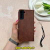 کیف گوشی Galaxy S21 Plus سامسونگ مگنتی طرح چرم کتابی محافظ لنزدار بنددار قهوه ای کد 59231