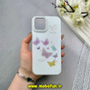 قاب گوشی iPhone 12 Pro Max آیفون اورجینال HI FRIEND لاکچری فانتزی اکلیلی طلقی لنز شاین طرح پروانه کیوت کد 59463