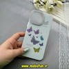 قاب گوشی iPhone 14 Pro Max آیفون اورجینال HI FRIEND لاکچری فانتزی اکلیلی طلقی لنز شاین طرح پروانه کیوت کد 59481