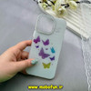قاب گوشی iPhone 15 Pro Max آیفون اورجینال HI FRIEND لاکچری فانتزی اکلیلی طلقی لنز شاین طرح پروانه کیوت کد 59486