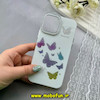 قاب گوشی iPhone 12 - iPhone 12 Pro آیفون اورجینال HI FRIEND لاکچری فانتزی اکلیلی طلقی لنز شاین طرح پروانه کیوت کد 59458