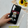 قاب گوشی Galaxy A55 سامسونگ اورجینال چرمی پافری فانتزی برجسته طرح خرس تدی RICCH مشکی کد 59345