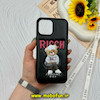 قاب گوشی iPhone 13 Pro Max آیفون اورجینال چرمی پافری فانتزی برجسته طرح خرس تدی RICCH مشکی کد 59351