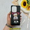 قاب گوشی Redmi Note 13 4G شیائومی اورجینال چرمی پافری فانتزی برجسته طرح خرس تدی RICCH مشکی کد 59372