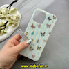 قاب گوشی iPhone 15 Pro Max آیفون اورجینال Unique Case فانتزی Hard لیزری استندشو طرح پروانه رنگی کیوت کد E6-59392