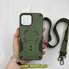قاب گوشی iPhone 13 Pro Max آیفون اورجینال ضد ضربه بتمن هولدر دار مگ سیف دار بند دار سبز کد 59677