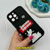 قاب گوشی iPhone 13 Pro Max آیفون طرح Solid عروسکی سیلیکونی برجسته محافظ لنزدار طرح Supreme مشکی کد 59588