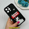 قاب گوشی iPhone 15 Pro Max آیفون طرح Solid عروسکی سیلیکونی برجسته محافظ لنزدار طرح Supreme مشکی کد 59594