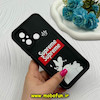 قاب گوشی Redmi 12C - Poco C55 - Redmi 11A شیائومی طرح Solid عروسکی سیلیکونی برجسته محافظ لنزدار طرح Supreme مشکی کد 59600