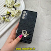 قاب گوشی Galaxy A34 سامسونگ پافر چرمی اورجینال Hard محافظ لنز دار طرح Dior مشکی کد 59700