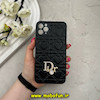 قاب گوشی iPhone 11 Pro Max آیفون پافر چرمی اورجینال Hard محافظ لنز دار طرح Dior مشکی کد 59704