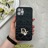 قاب گوشی iPhone 12 Pro Max آیفون پافر چرمی اورجینال Hard محافظ لنز دار طرح Dior مشکی کد 59706