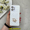 قاب گوشی Redmi Note 12 4G شیائومی پافر چرمی اورجینال Hard محافظ لنز دار طرح Dior سفید کد 59719