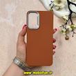 قاب گوشی Galaxy A15 سامسونگ لدر دیزاین SOFT Lether Design سیلیکونی طرح چرم قهوه ای کد 59836