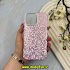 قاب گوشی iPhone 15 Pro Max آیفون اورجینال لاکچری پارتی کیس شاین شطرنجی لنز نگین دار بنفش کد 59769