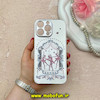 قاب گوشی iPhone 15 Pro Max آیفون آینه ای نگین دار کرومی لاکچری Luxury محافظ لنزدار طرح رقص مجلل کد 60010