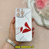 قاب گوشی iPhone 15 Pro Max آیفون آینه ای نگین دار کرومی لاکچری Luxury محافظ لنزدار طرح دخترونه کد 60012