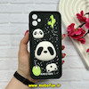 قاب گوشی Galaxy A05 سامسونگ سیلیکونی Solid عروسکی برجسته محافظ لنزدار طرح پاندا کیوت مشکی کد 60608