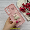 قاب گوشی Galaxy A15 سامسونگ سیلیکونی Solid عروسکی برجسته محافظ لنزدار طرح خرگوش کیوت صورتی کد 60657