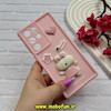 قاب گوشی Galaxy S22 Ultra سامسونگ سیلیکونی Solid عروسکی برجسته محافظ لنزدار طرح خرگوش کیوت صورتی کد 60893