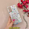 قاب گوشی Galaxy A25 سامسونگ موج دار سخت Hard لیزری لاکچری کیس نگین دار دور شفاف طرح قلب رنگی کد 60175