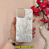 قاب گوشی iPhone 12 Pro Max آیفون موج دار سخت Hard لیزری لاکچری کیس نگین دار دور شفاف طرح Cute Bunny کد 60177