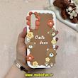 قاب گوشی Galaxy A16 سامسونگ سیلیکونی پاک کنی CUTE BEAR طرح تدی برجسته قهوه ای کد 60976