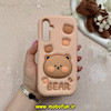قاب گوشی Galaxy A16 سامسونگ سیلیکونی پاک کنی طرح خرسی BEAR پاپ سوکت برجسته کد 60977