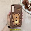 قاب گوشی Galaxy A16 سامسونگ سیلیکونی پاک کنی طرح خرسی BEAR پاپ سوکت برجسته کد 60983