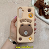 قاب گوشی Galaxy A16 سامسونگ سیلیکونی پاک کنی طرح خرسی BROWN پاپ سوکت برجسته کد 60985