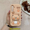 قاب گوشی Galaxy A16 سامسونگ سیلیکونی پاک کنی طرح خرسی BEAR پاپ سوکت برجسته کد 60987