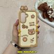 قاب گوشی Galaxy A26 سامسونگ سیلیکونی پاک کنی CUTE BEAR طرح تدی برجسته کرم کد 60996