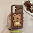 قاب گوشی Galaxy A26 سامسونگ سیلیکونی پاک کنی طرح خرسی BEAR پاپ سوکت برجسته کد 60998