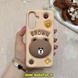 قاب گوشی Galaxy A36 سامسونگ سیلیکونی پاک کنی طرح خرسی BROWN پاپ سوکت برجسته کد 61013