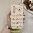 قاب گوشی Galaxy A36 سامسونگ سیلیکونی پاک کنی طرح خرسی تدی پاپیت کرم کد 61018