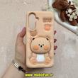 قاب گوشی Galaxy A36 سامسونگ سیلیکونی پاک کنی طرح خرسی BEAR پاپ سوکت برجسته کد E12-61023